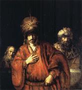 Rembrandt, David and Uriah or Ahasuerus,Haman and Harbona